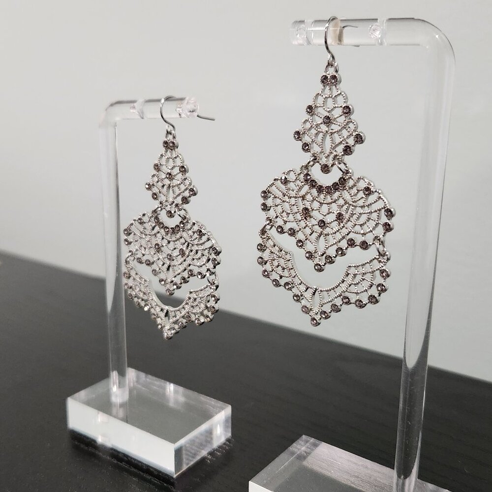 Silver and Crystal Chandelier Earrings